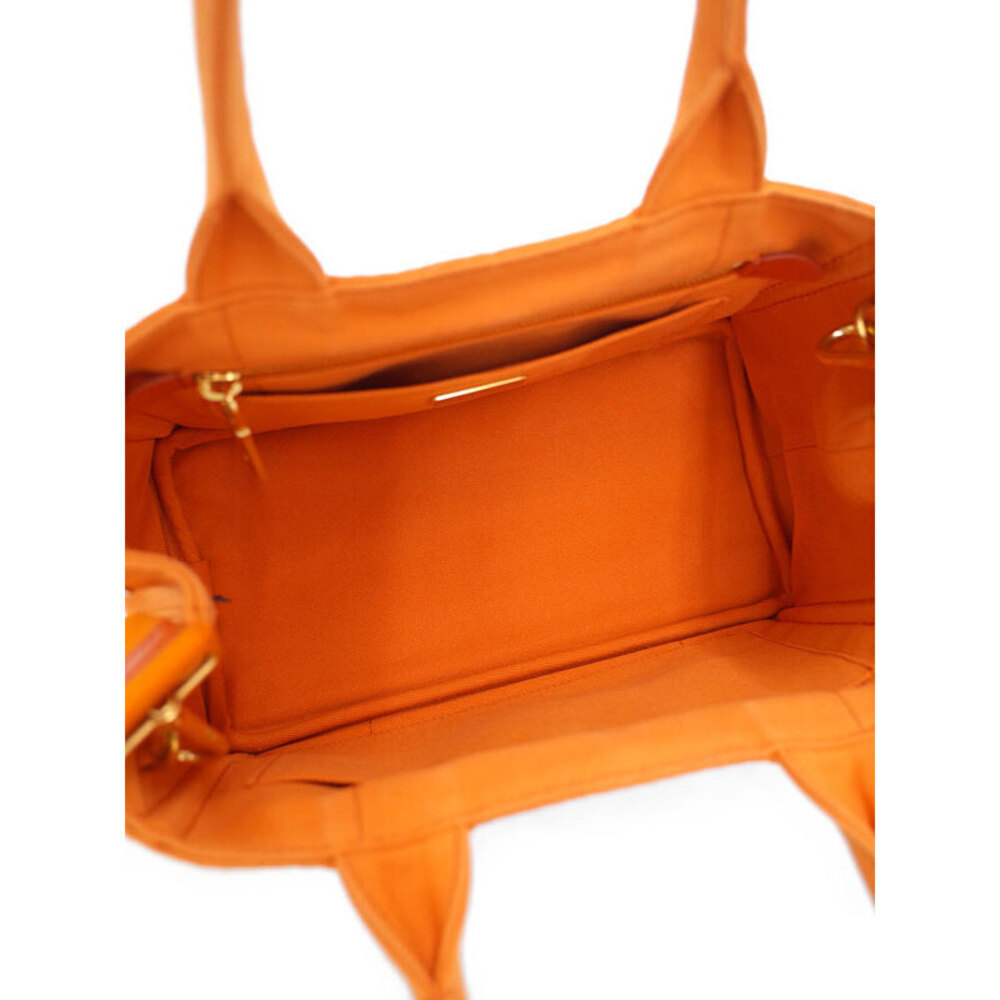 Prada Canapa 2way Tote Bag Canvas Orange - Picture 3 of 9